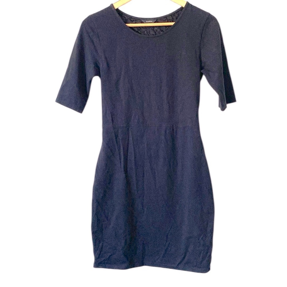 Aritzia Talula black Lace back cut out short sleeve dress size Medium